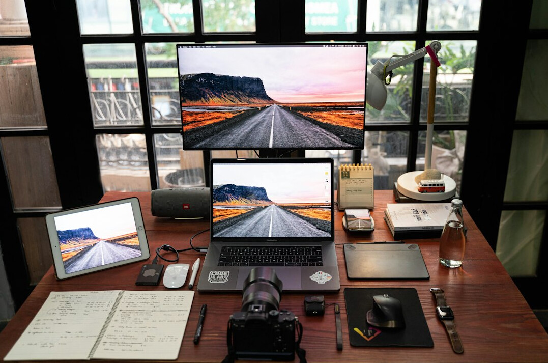 mystery writer desk setup