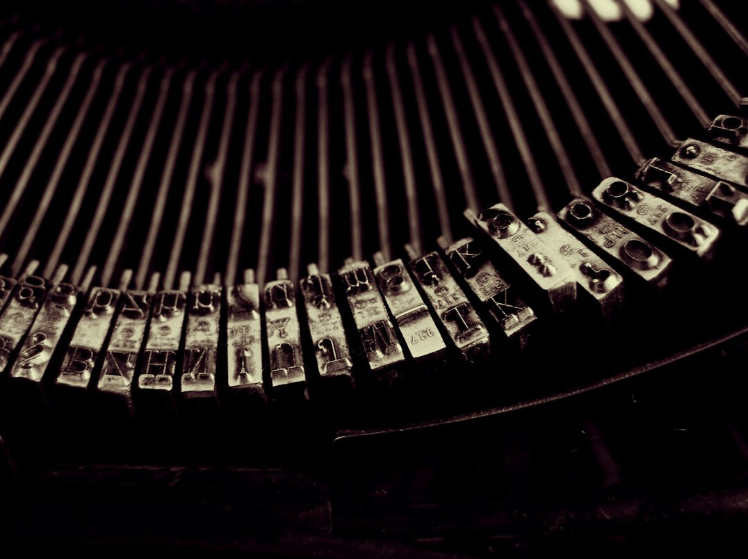 old typewriter keys closeup